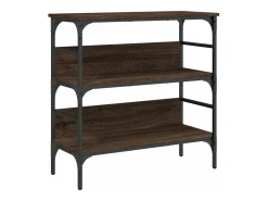 Mesa consola madera de ingeniería marrón roble 75x32x75 cm