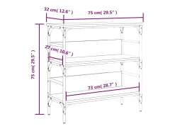 Mesa consola madera de ingeniería marrón roble 75x32x75 cm