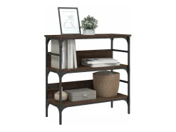 Mesa consola madera de ingeniería marrón roble 75x32x75 cm