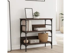 Mesa consola madera de ingeniería marrón roble 75x32x75 cm