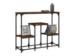 Mesa consola madera de ingeniería roble ahumado 89,5x28x76 cm ES520776