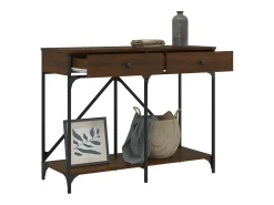 Mesa consola madera de ingeniería marrón roble 100x39x78,5 cm