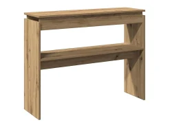 Mesa consola madera de ingeniería roble artesanal 102x30x80 cm