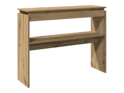 Mesa consola madera de ingeniería roble artesanal 102x30x80 cm