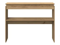 Mesa consola madera de ingeniería roble artesanal 102x30x80 cm