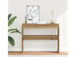 Mesa consola madera de ingeniería roble artesanal 102x30x80 cm