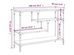 Mesa consola madera de ingeniería roble Sonoma 100x30x75 cm
