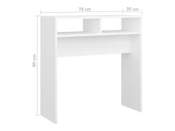 Mesa consola madera de ingeniería blanco 78x30x80 cm