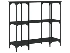Mesa consola madera de ingeniería negra 102x35x90 cm ES349815