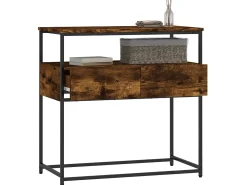 Mesa consola madera de ingeniería roble ahumado 75x40x75 cm ES319293