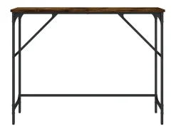 Mesa consola madera de ingeniería roble ahumado 100x32x75 cm