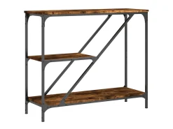 Mesa consola madera de ingeniería roble ahumado 88,5x30x75 cm ES836805