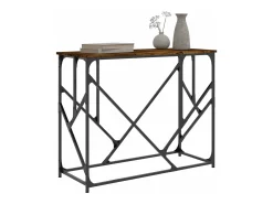 Mesa consola madera de ingeniería roble ahumado 100x40x80 cm