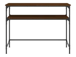 Mesa consola madera de ingeniería marrón roble 100x35,5x75 cm