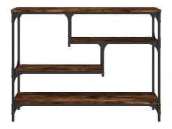 Mesa consola madera de ingeniería roble ahumado 100x30x75 cm ES815141