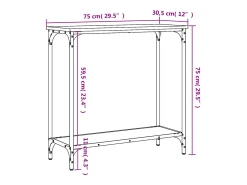 Mesa consola madera de ingeniería roble Sonoma 75x30,5x75 cm