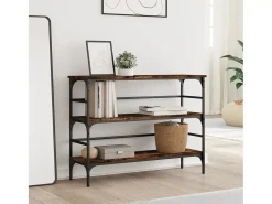 Mesa consola madera de ingeniería roble ahumado 100x32x75 cm