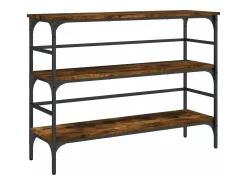 Mesa consola madera de ingeniería roble ahumado 100x32x75 cm