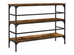 Mesa consola madera de ingeniería roble ahumado 100x32x75 cm
