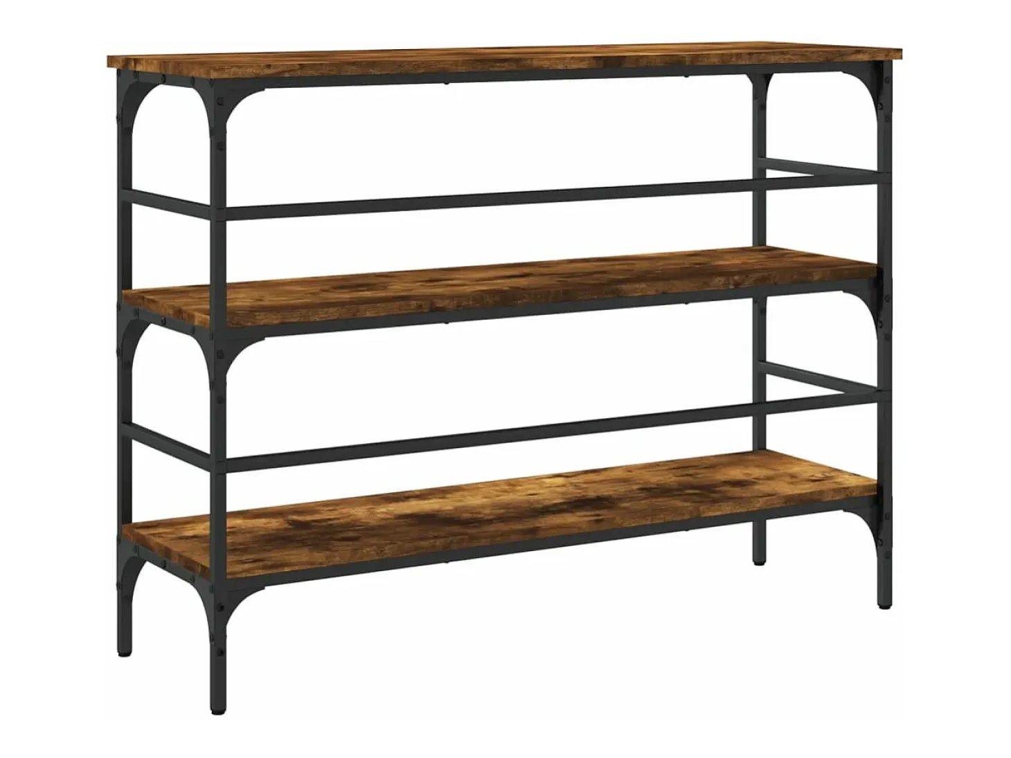 Mesa consola madera de ingeniería roble ahumado 100x32x75 cm