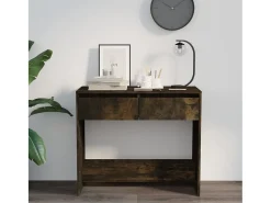 Mesa consola madera de ingeniería roble ahumado 89x41x76,5 cm