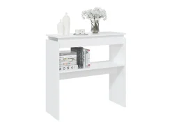 Mesa consola madera de ingeniería blanca 80x30x80 cm ES802873