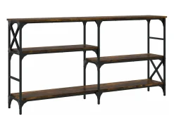 Mesa consola madera de ingeniería roble ahumado 150x29x76,5 cm