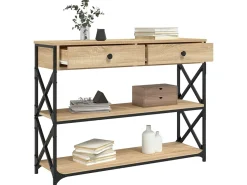 Mesa consola madera de ingeniería roble Sonoma 100x28x75 cmm ES945668