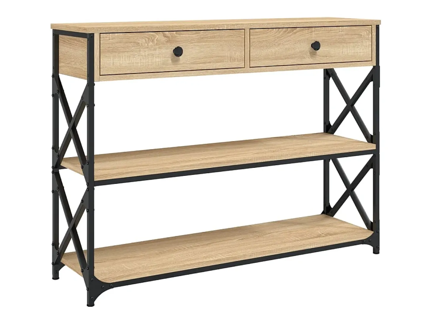 Mesa consola madera de ingeniería roble Sonoma 100x28x75 cmm ES945668