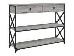 Mesa consola madera de ingeniería gris Sonoma 100x28x75 cm ES694908