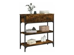 Mesa consola madera de ingeniería roble ahumado 72,5x25x75 cm