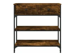 Mesa consola madera de ingeniería roble ahumado 72,5x25x75 cm