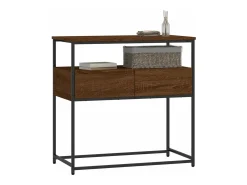 Mesa consola madera de ingeniería marrón roble 75x40x75 cm