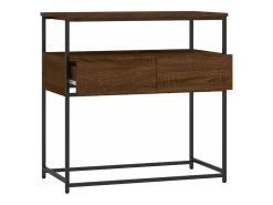 Mesa consola madera de ingeniería marrón roble 75x40x75 cm