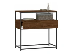 Mesa consola madera de ingeniería marrón roble 75x40x75 cm