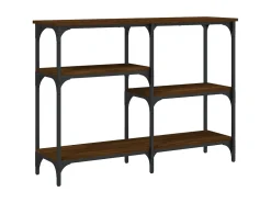 Mesa consola madera de ingeniería marrón roble 102x29x75 cm ES492824