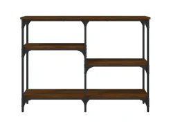 Mesa consola madera de ingeniería marrón roble 102x29x75 cm ES492824