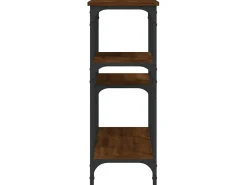 Mesa consola madera de ingeniería marrón roble 102x29x75 cm ES492824