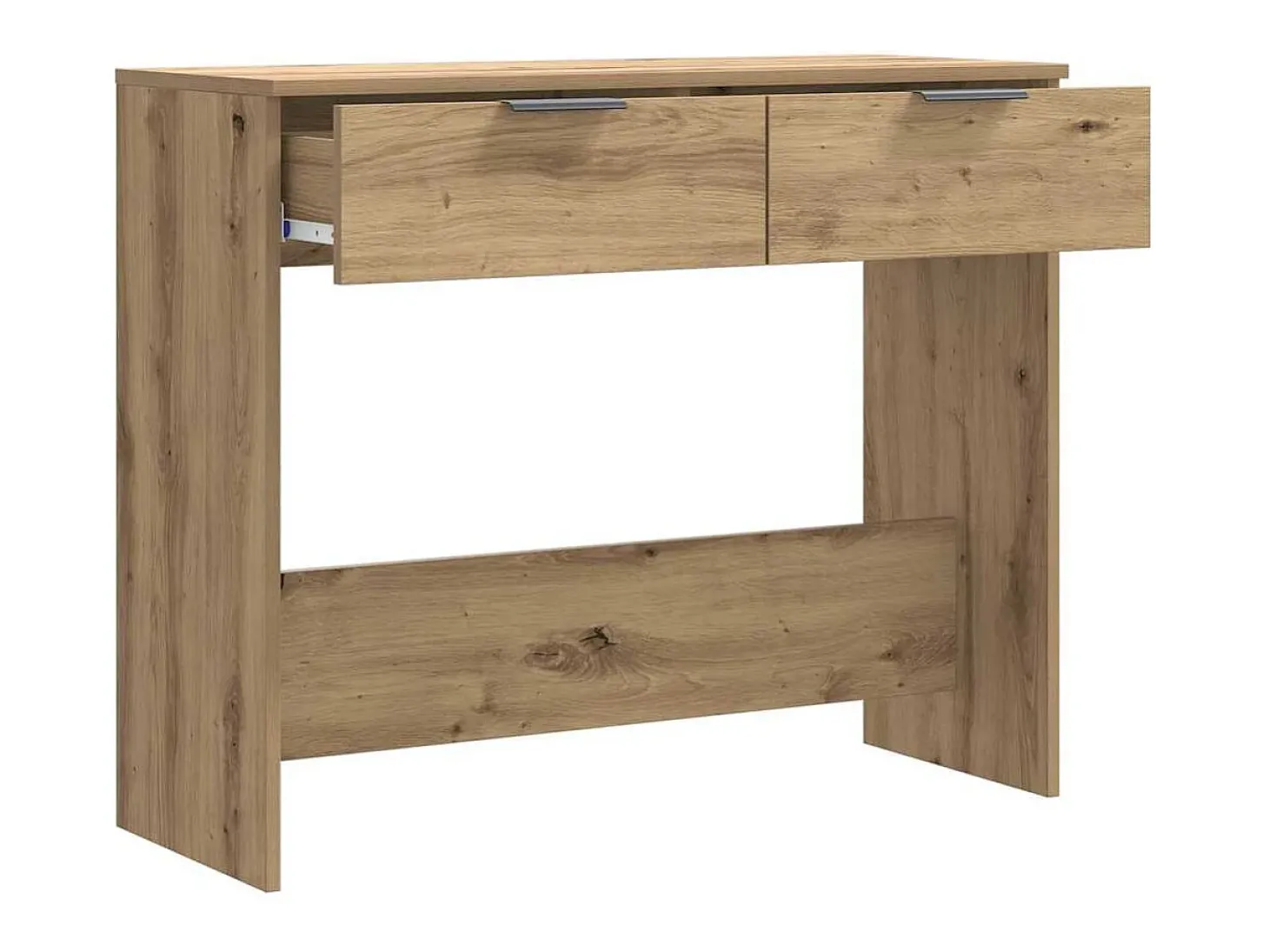 Mesa consola madera de ingeniería roble artesanal 90x36x75 cm