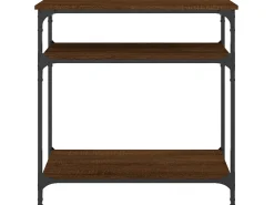 Mesa consola madera de ingeniería marrón roble 75x29x75 cm ES336927