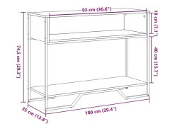 Mesa consola madera de ingeniería roble Sonoma 100x35x74,5 cm