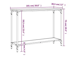 Mesa consola madera de ingeniería marrón roble 101x30,5x75 cm