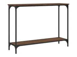 Mesa consola madera de ingeniería marrón roble 101x30,5x75 cm