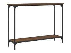 Mesa consola madera de ingeniería marrón roble 101x30,5x75 cm