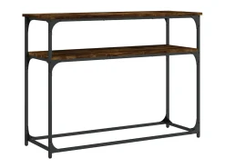 Mesa consola madera de ingeniería roble ahumado 100x35,5x75 cm ES887966
