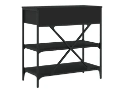 Mesa consola madera de ingeniería negro 75x34,5x75 cm