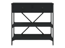 Mesa consola madera de ingeniería negro 75x34,5x75 cm