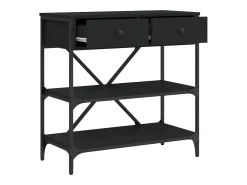 Mesa consola madera de ingeniería negro 75x34,5x75 cm