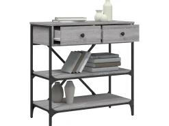 Mesa consola madera de ingeniería gris Sonoma 75x34,5x75 cm ES613034