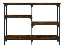 Mesa consola madera de ingeniería roble ahumado 102x29x75 cm